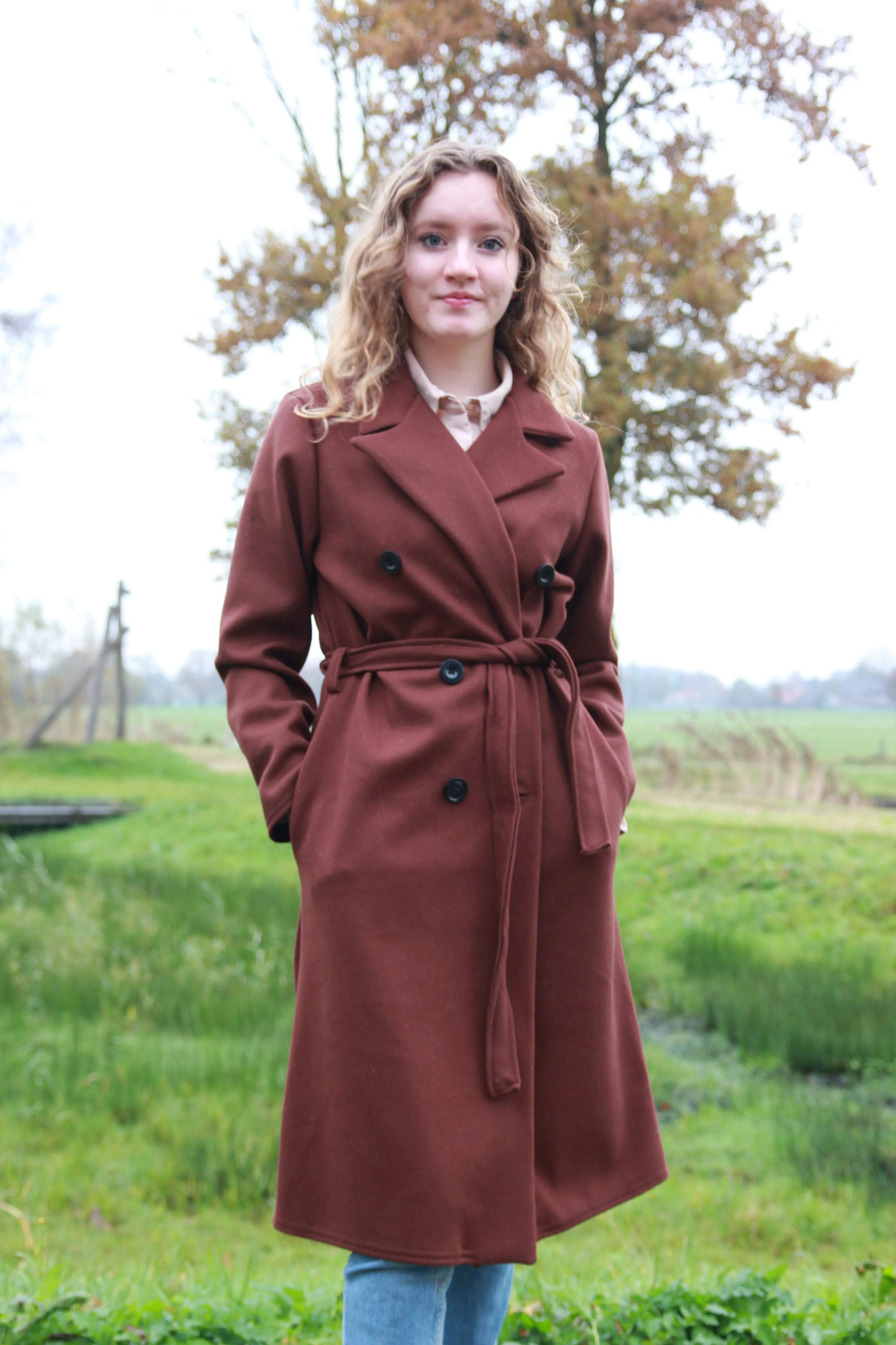 Trenchcoat met tailleriem Louise | Donkerbruin