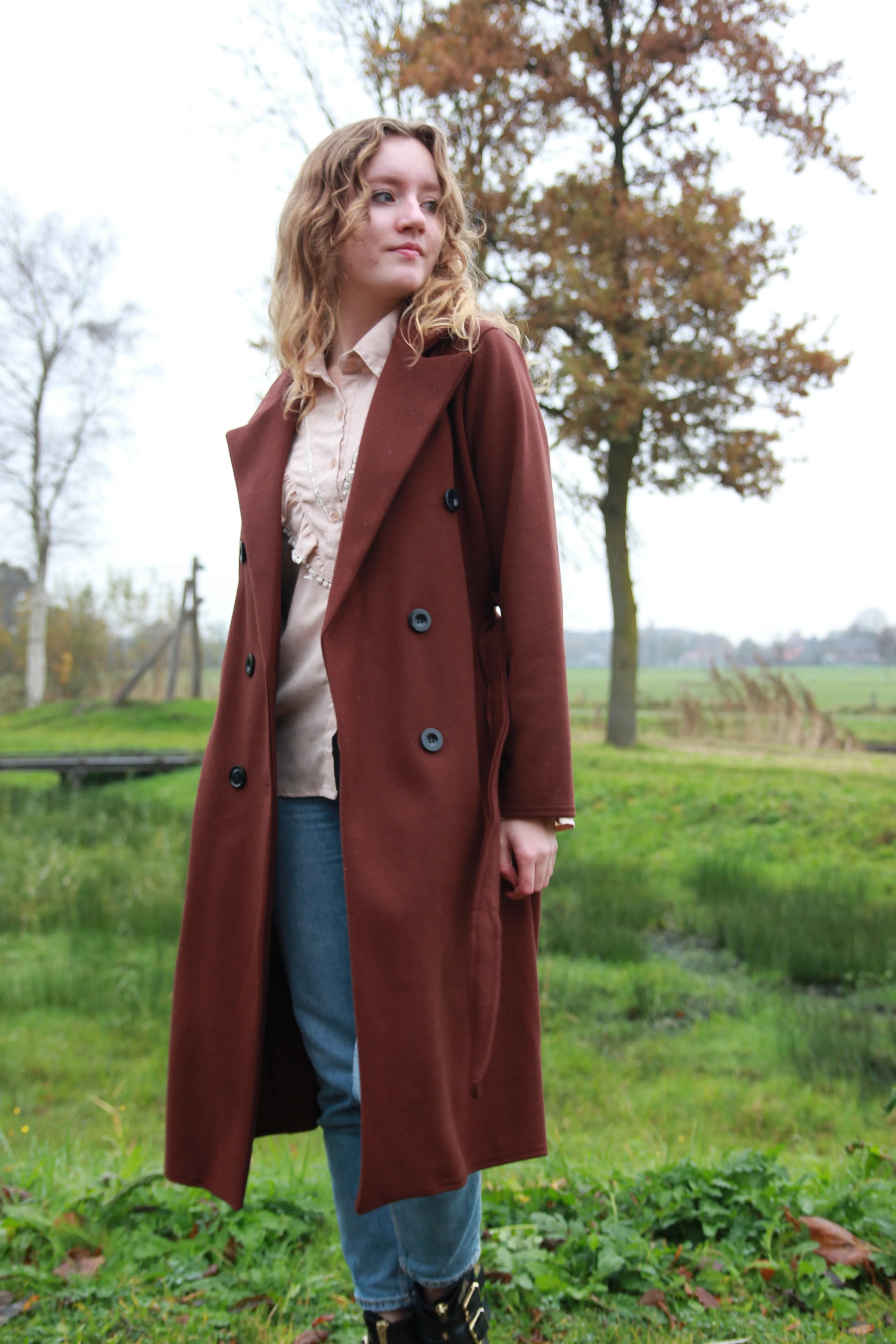 Trenchcoat met tailleriem Louise | Donkerbruin