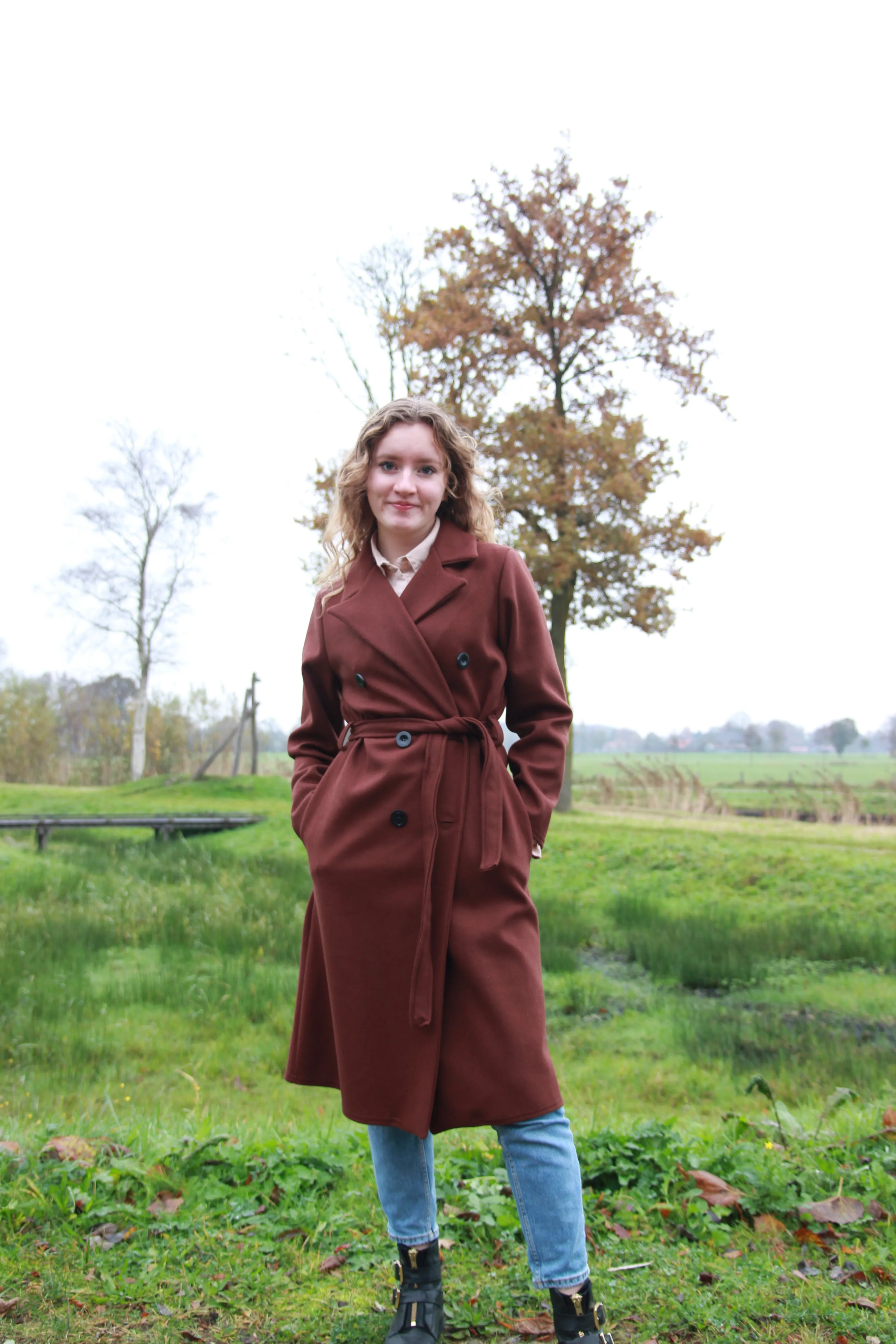 Trenchcoat met tailleriem Louise | Donkerbruin