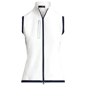 Womens Terry Sleeveless Full Zip Vest Ceramic White/ Refined Navy - SS24